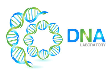DNA strands medical concept symbol logo