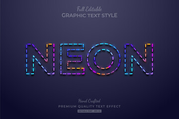 Neon Colorful Gradient Editable Text Effect Font Style