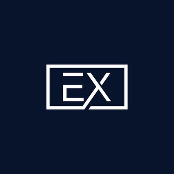 Creative initial letter EX square logo design concept vector
