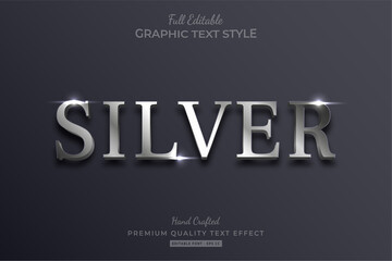 Silver Elegant Editable Text Effect Font Style