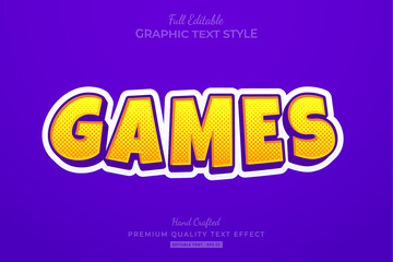 Games Cartoon Halftone Editable Text Effect Font Style