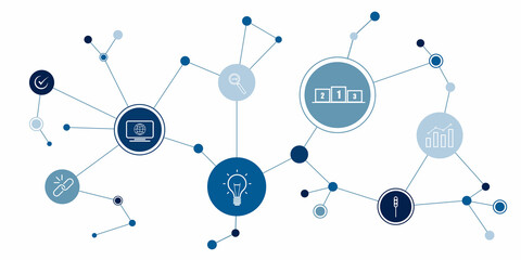 SEO search engine optimisation concept with pictogram keywords and icons