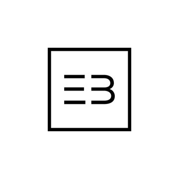 Creative initial letter EB square logo design concept vector
