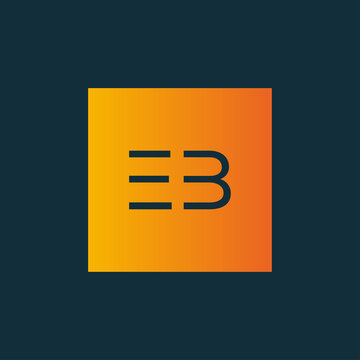 Creative initial letter EB square logo design concept vector