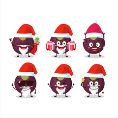 Santa Claus emoticons with mangosteen cartoon character