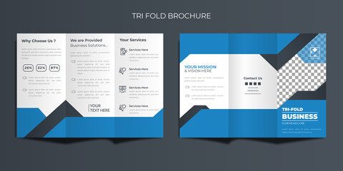 Business trifold brochure Premium Vector