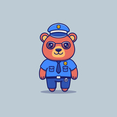 Cute bear with police uniform