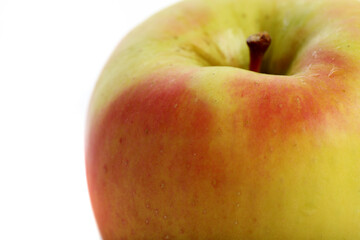 Red yellow apple isolated in white background