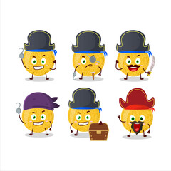 Cartoon character of yellow melon with various pirates emoticons