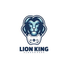 Vector Logo Illustration Lion King Simple Mascot Style.