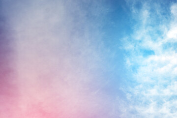 blue Orange sky with clouds background