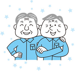 シニア男性清掃用務員作業員クリーニング