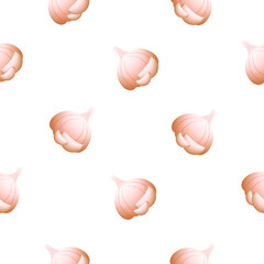 Seamless Pattern Abstract Elements Light Garlic Food Vector Design Style Background Illustration