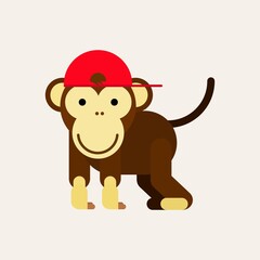 Flat design monkey