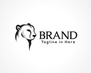 Simple drawing head cheetah, tiger, wild cat profile symbol, logo design illustration