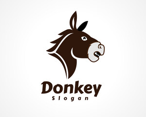 angry head donkey art logo, icon symbol design inspiration illustration