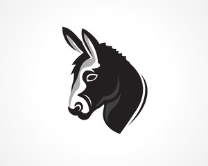 Simple elegant head donkey, horse icon, logo, symbol design inspiration