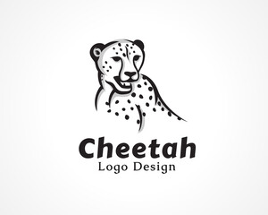 half body head art cheetah, cut, tiger illustration logo, symbol design inspiration