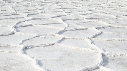 Badwater White Salt Formations in Death Valley National Park