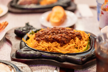 ステーキハウスの食事