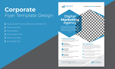 Corporate Business flyer Fully Editable vector template Design
