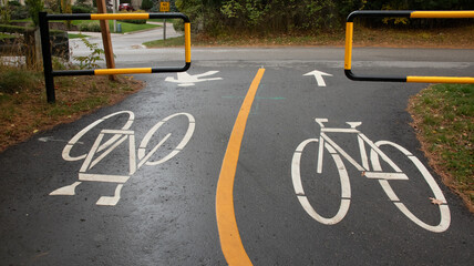 Symbols of Bicycles on a two-way street