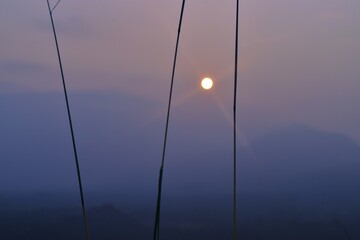 sunset over the mountains