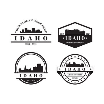 Idaho Skyline Silhouette Vector Logo