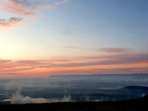 sunset in the mountains