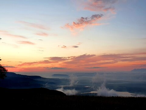 sunset in the mountains