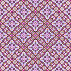 Geometric seamless pattern, ornament, abstract colorful background, fashion print, vector texture.