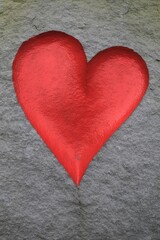 red heart set in stone, 	Valentine's Day cards,  love symbol