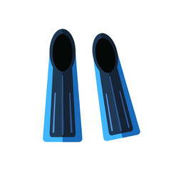 diving flippers in flat style.