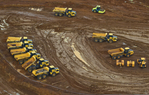 Heavy Haulage Trucks At Work In The Papua New Guinea Highlands LNG Projects