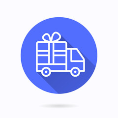 Gift delivery icon for graphic and web design.