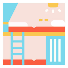 Bunk bed icon for web element , webpage, application, card, printing, social media, posts etc.