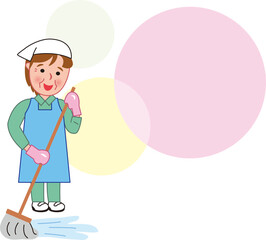 シニア女性清掃