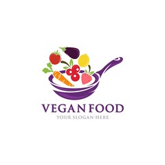 Healthy Organic eco vegetarian food Logo design vector template. Ecology Health eco Organic Logo fresh from farm vegetables Logotype concept icon.
