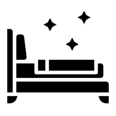 Bed icon for web element , webpage, application, card, printing, social media, posts etc.