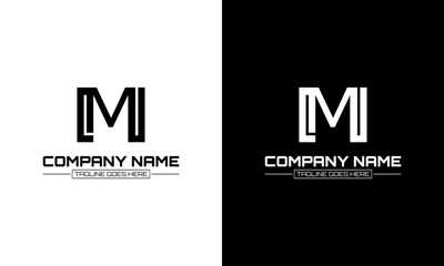 Obraz premium Creative fonts for logo designs. Alphabet M vector illustration