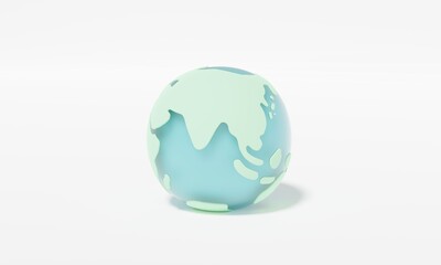 3Dで作成した透明感ある地球儀の置物（中国、インド、日本、ロシア）