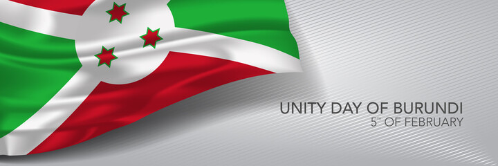 Unity day of Burundi vector banner, greeting card.