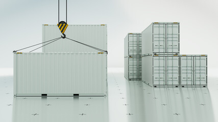 Group transport containers at the technological background