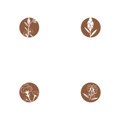 Set Cotton Logo Template vector symbol nature