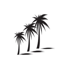 Obraz premium Palm tree summer logo template vector illustration