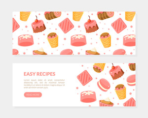 Easy Recipes Landing Page Template, Cooking Course, Class, Tasty Recipes, Online Food Ordering Website Interface Cartoon Vector Illustration