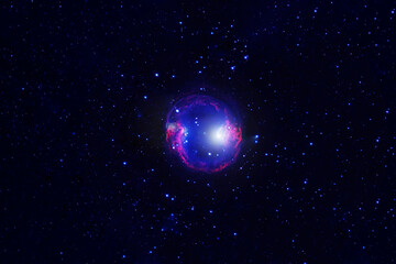 Obraz na płótnie Canvas Blue galaxy in deep space. Elements of this image were furnished by NASA.