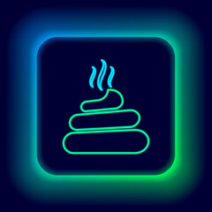 Glowing neon line Download arrow with folder icon isolated on black background. Colorful outline concept. Vector.