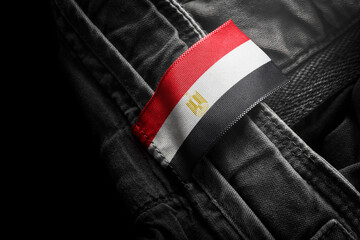 Tag on dark clothing in the form of the flag of the Egypt