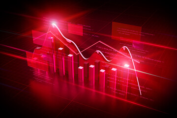 Stats abstract background illustration - 3d rendering